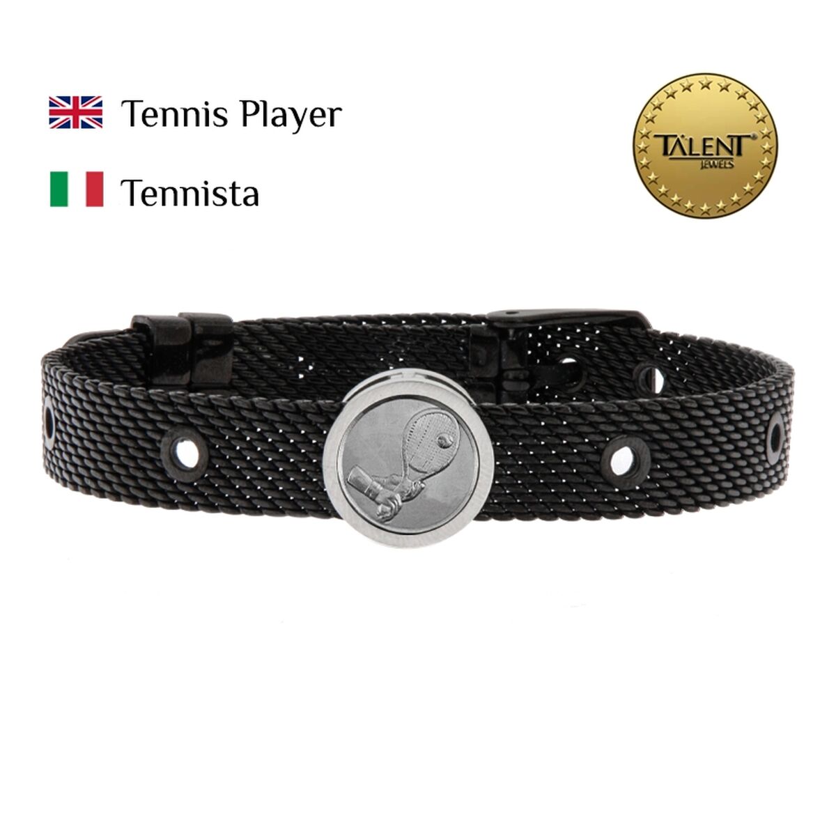 Unisex Bracelet Tennis Player Talent Jewels TJA-1-18-03-2-235 Black