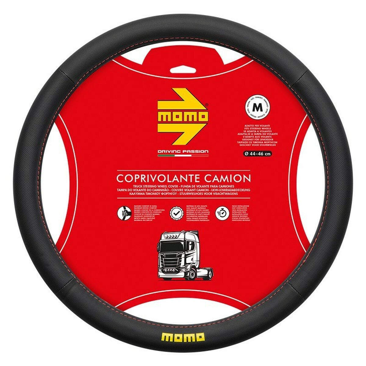 Steering Wheel Cover MOMO MOMLSWCTEASBR Black/Red Ø 44-46 cm Steering Wheel Cover MOMO MOMLSWCTEASBR Black/Red Ø 44-46 cm