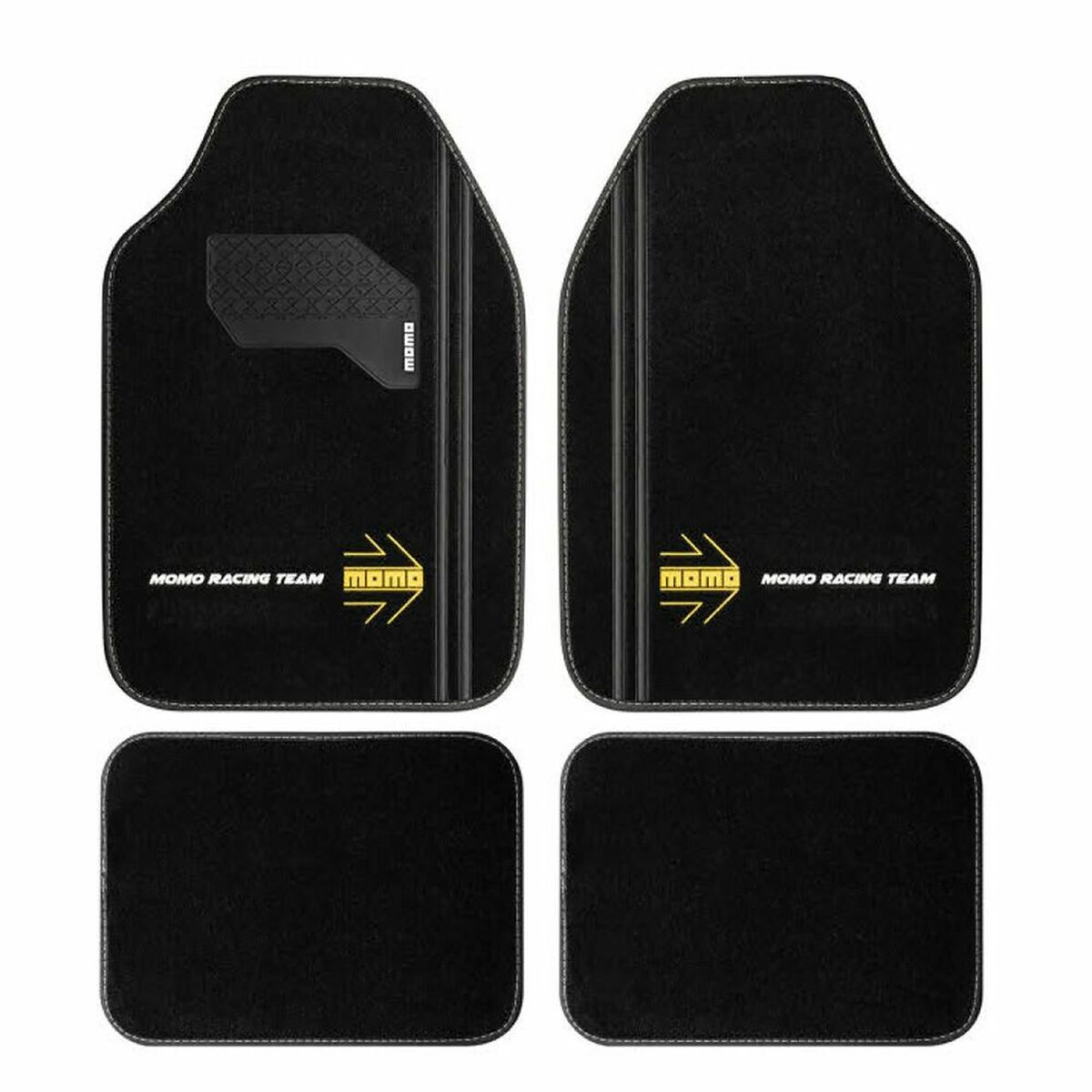 Car Floor Mat MOMO MomlCM4A8BK White/Black Universal Car Floor Mat MOMO MomlCM4A8BK White/Black Universal