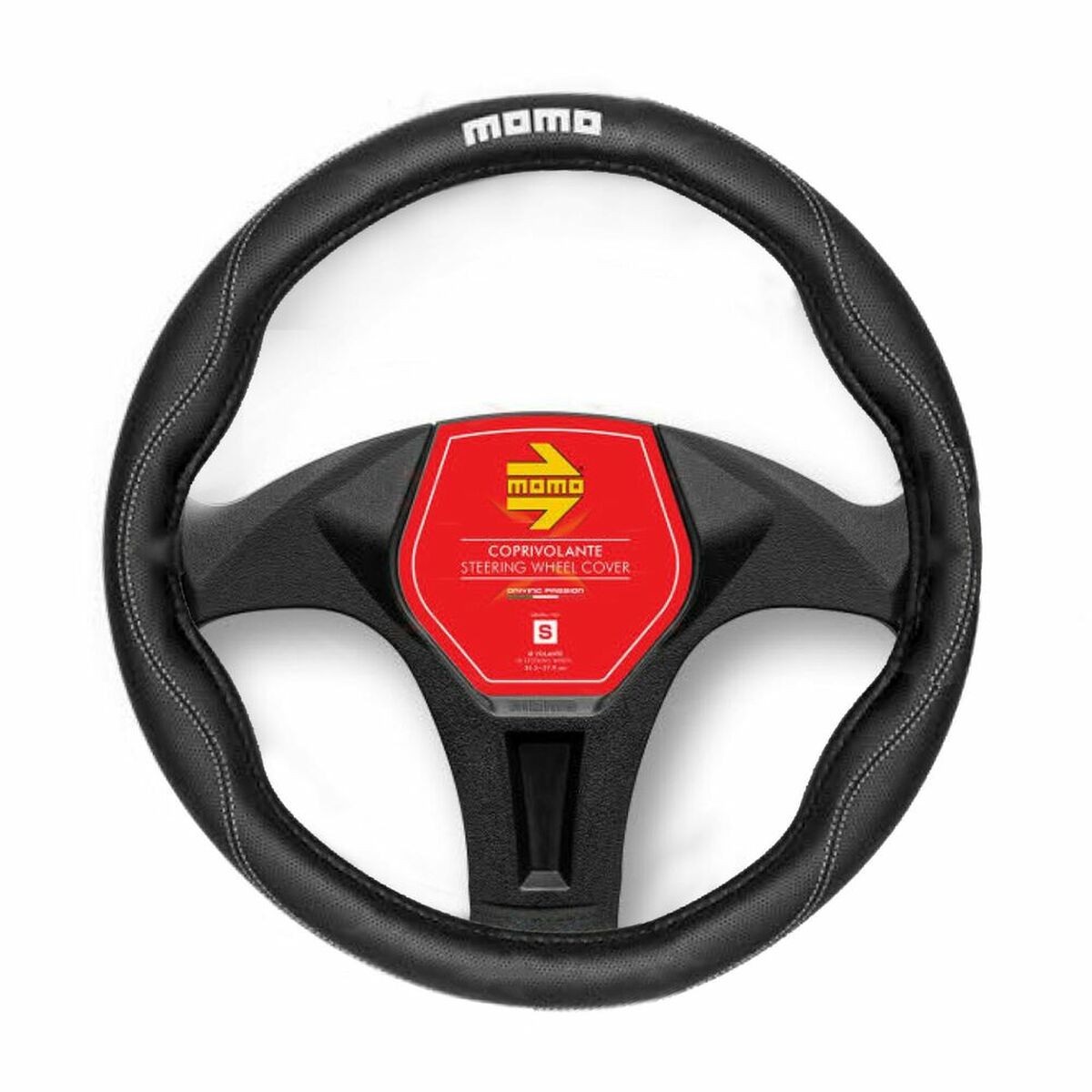 Steering Wheel Cover MOMO MOMLSWC011BW Black à 36,5 – 39 cm Steering Wheel Cover MOMO MOMLSWC011BW Black à 36,5 – 39 cm