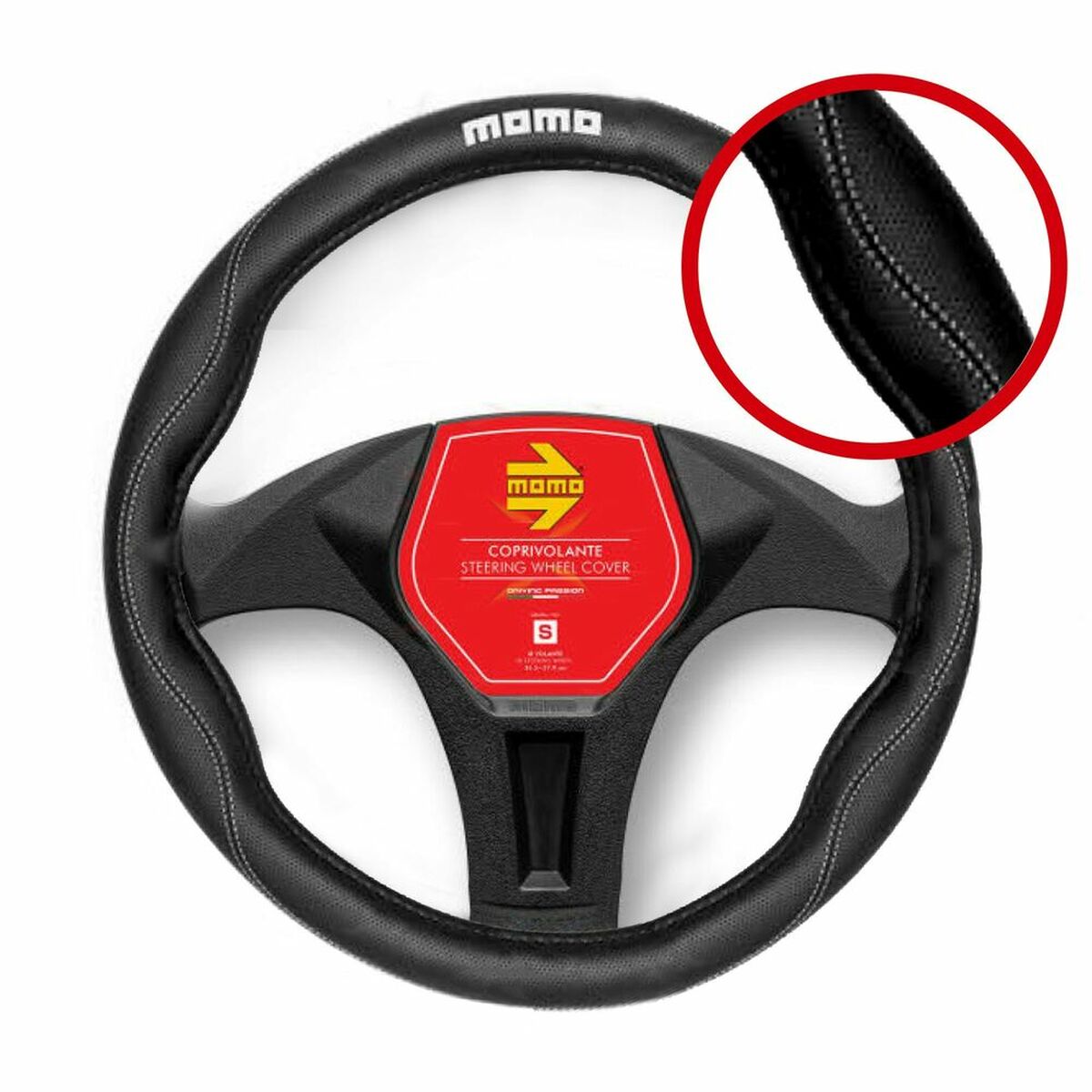 Steering Wheel Cover MOMO MOMLSWC011BW Black Ã 36,5 – 39 cm