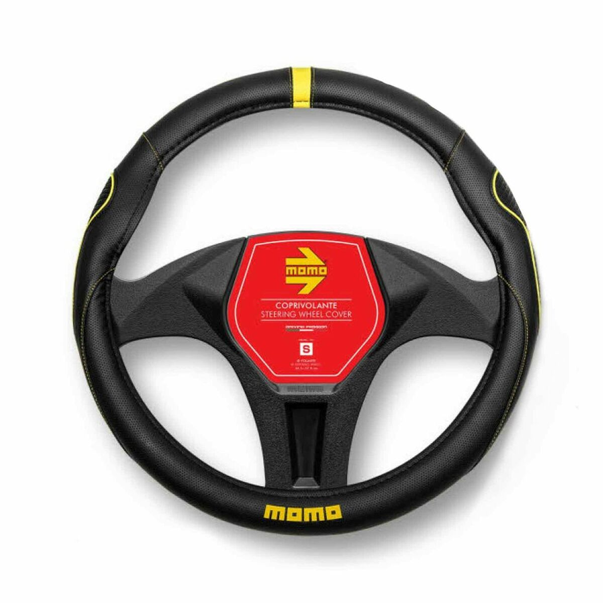 Steering Wheel Cover MOMO MOMLSWC014BY Black Steering Wheel Cover MOMO MOMLSWC014BY Black