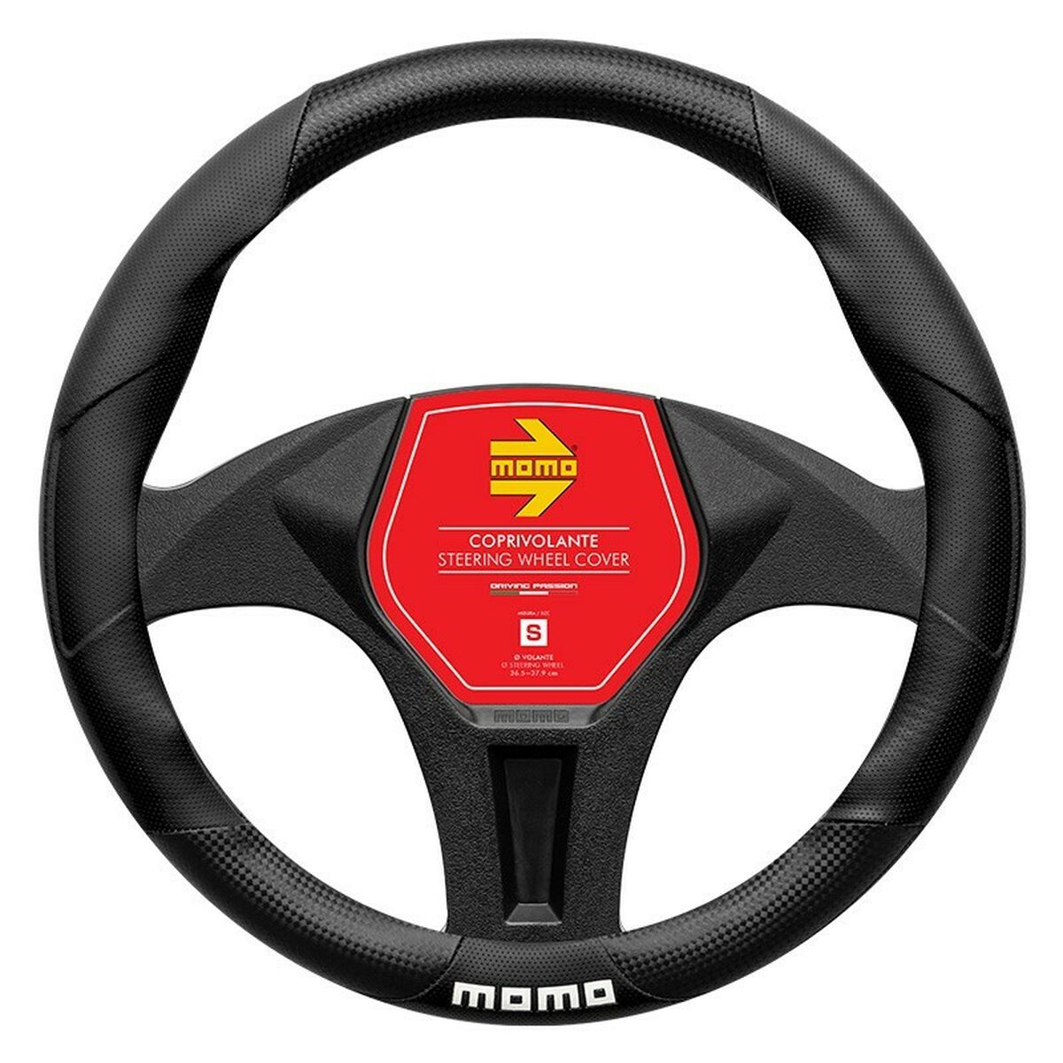 Steering Wheel Cover MOMO MOMLSWC016CBS Black Charcoal Steering Wheel Cover MOMO MOMLSWC016CBS Black Charcoal