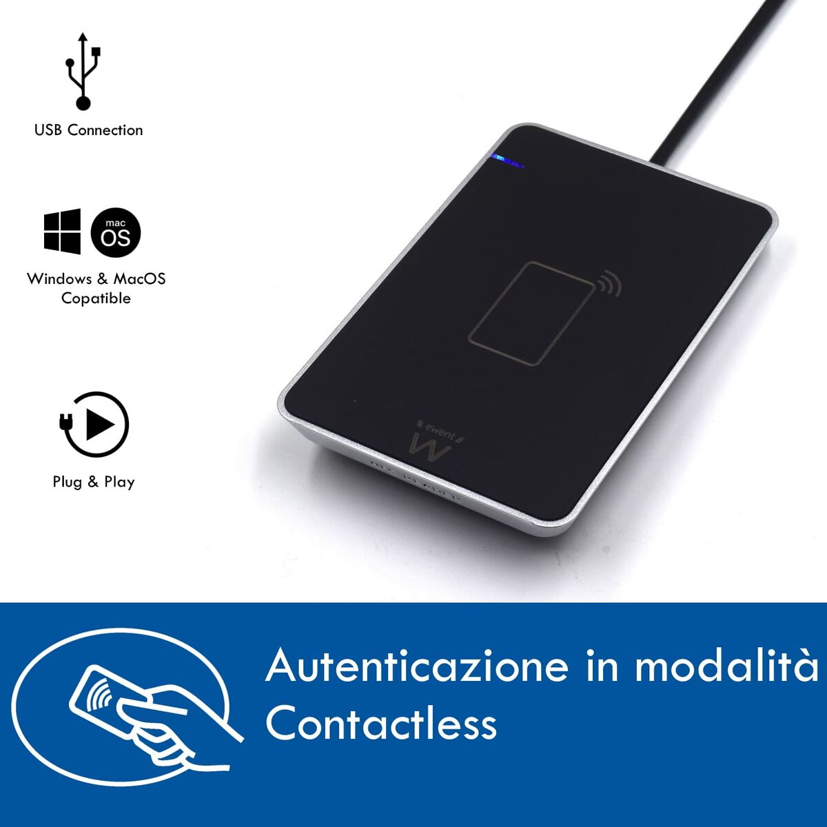 External Card Reader Ewent EW1053 Black