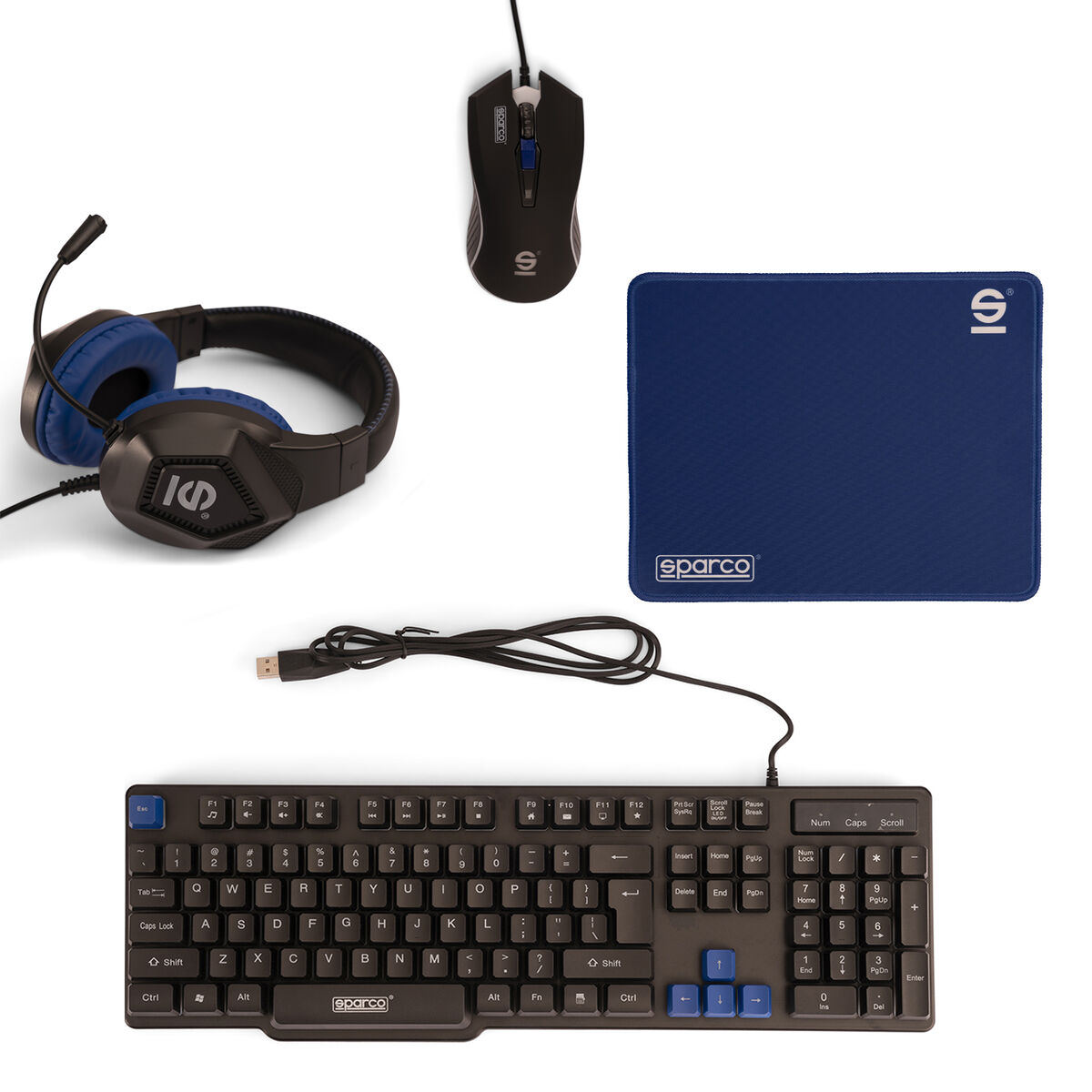 Pack Gaming Sparco SPGAMEKITESP Spanish Qwerty Pack Gaming Sparco SPGAMEKITESP Spanish Qwerty