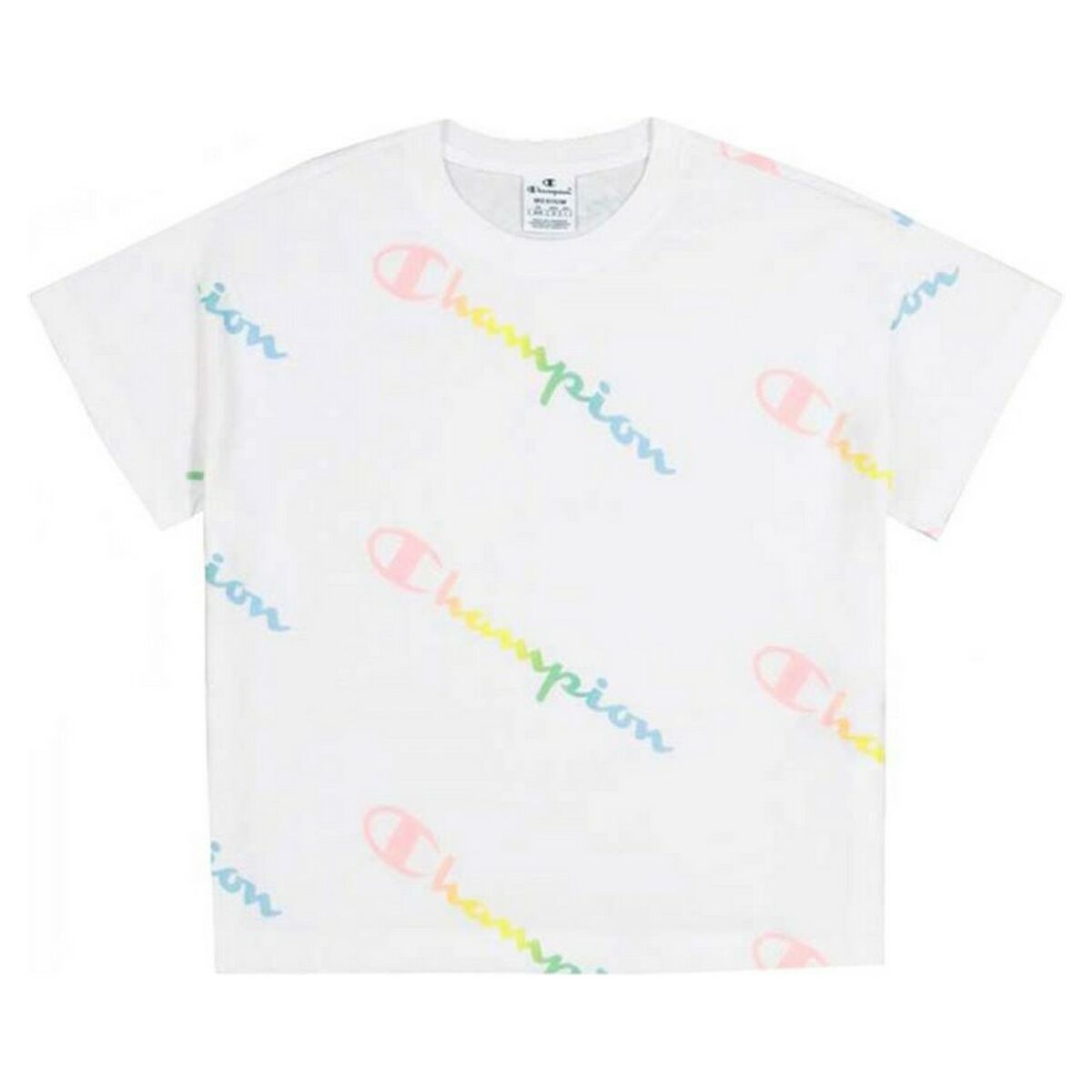 Men’s Short Sleeve T-Shirt Champion Crewneck Croptop Size L White Men’s Short Sleeve T-Shirt Champion Crewneck Croptop Size L White