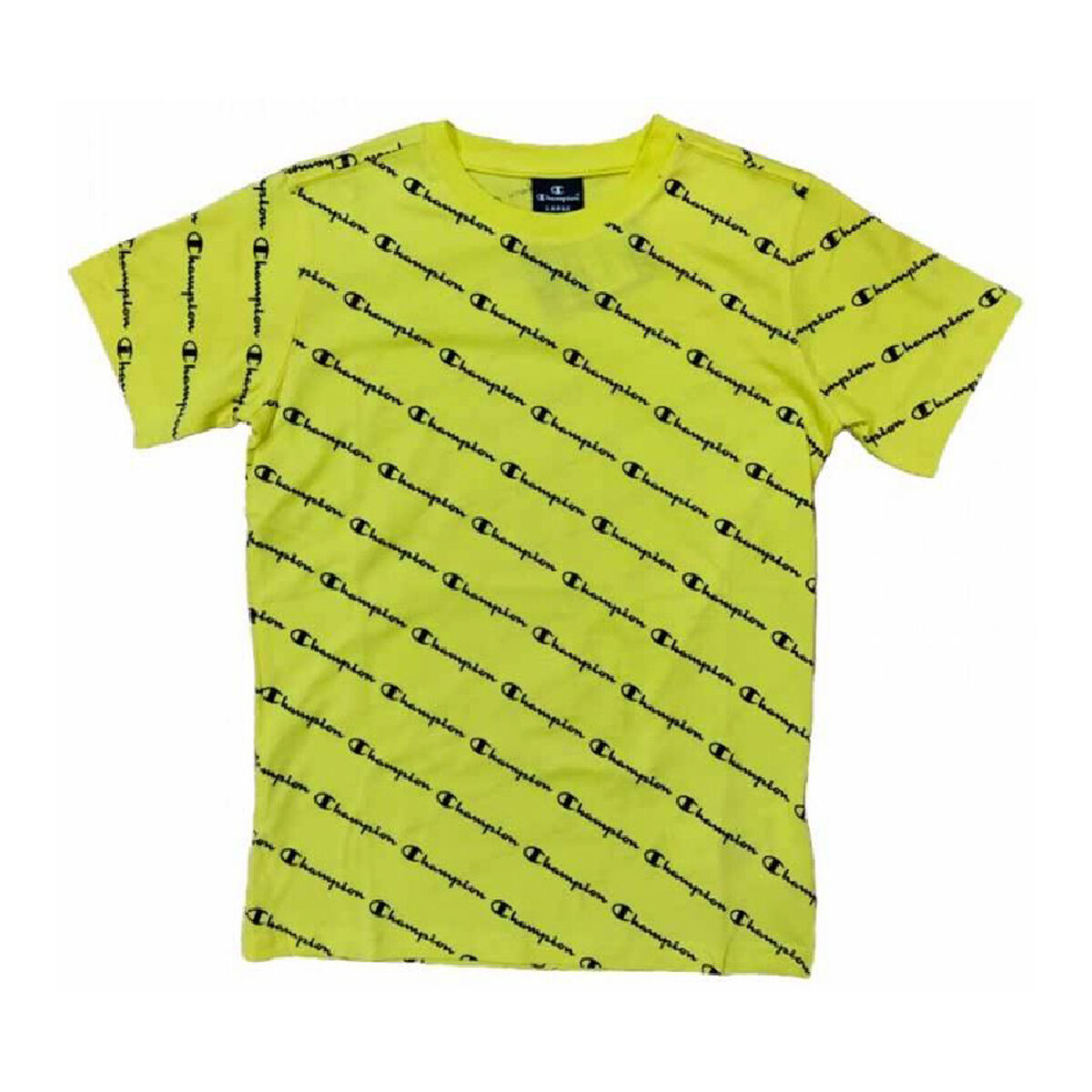 Child’s Short Sleeve T-Shirt Champion Multilogo Yellow Child’s Short Sleeve T-Shirt Champion Multilogo Yellow