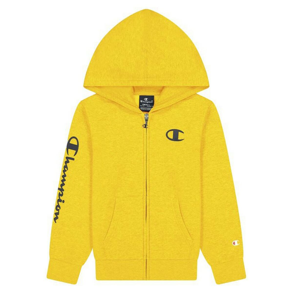 Children’s Sports Jacket Champion Full Zip Logo Yellow Children’s Sports Jacket Champion Full Zip Logo Yellow