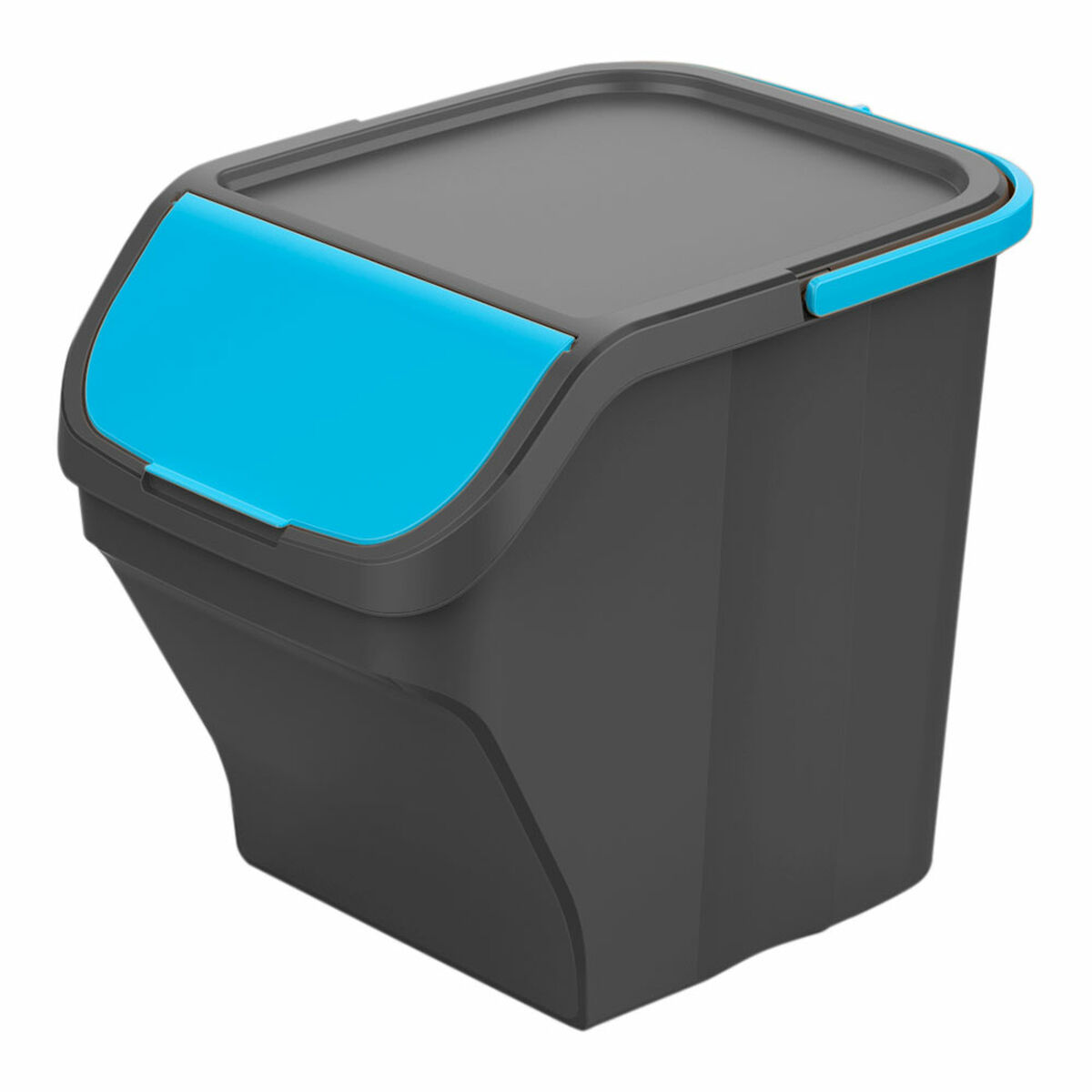 Recycling Waste Bin Mondex Stack N’ Sort Blue Grey 25 L Stackable With lid 40 x 30 x 34 cm