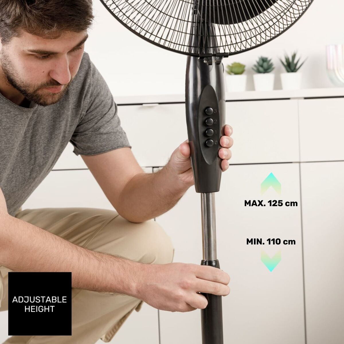 Freestanding Fan Taurus GRECO 16CR ELEG Black 50 W