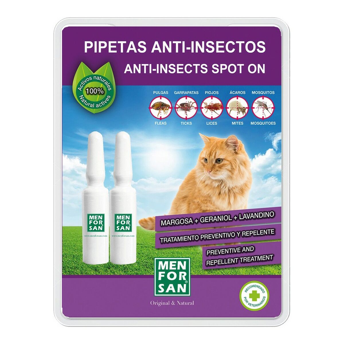 Insect repellant Menforsan 2 Units Pipettes Cat Insect repellant Menforsan 2 Units Pipettes Cat