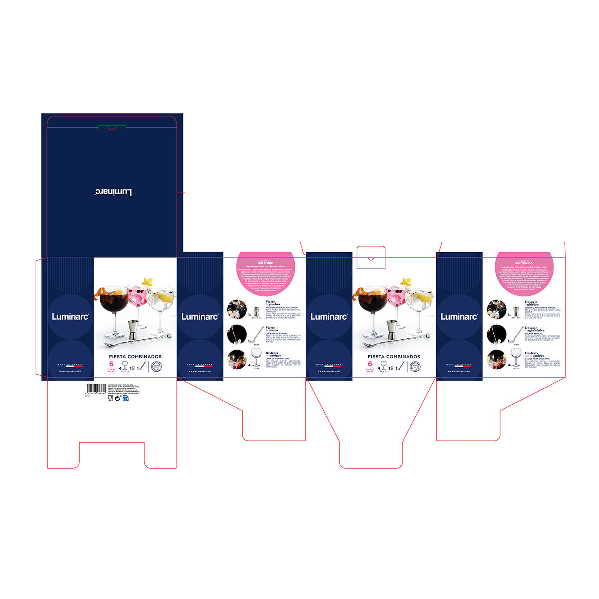 Cocktail Set Luminarc Multicolour Glass 6 Pieces