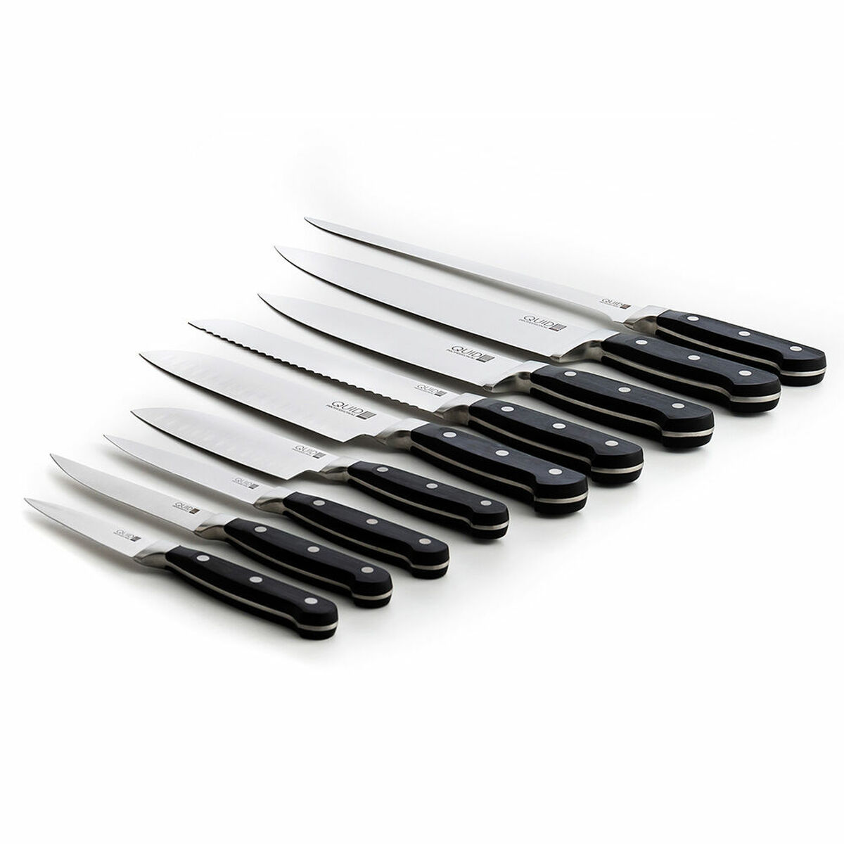 Chef’s knife Quid Professional Inox Chef Black Black Metal 25 cm (Pack 6x)