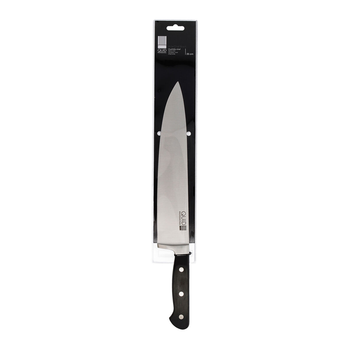 Chef’s knife Quid Professional Inox Chef Black Black Metal 25 cm (Pack 6x)