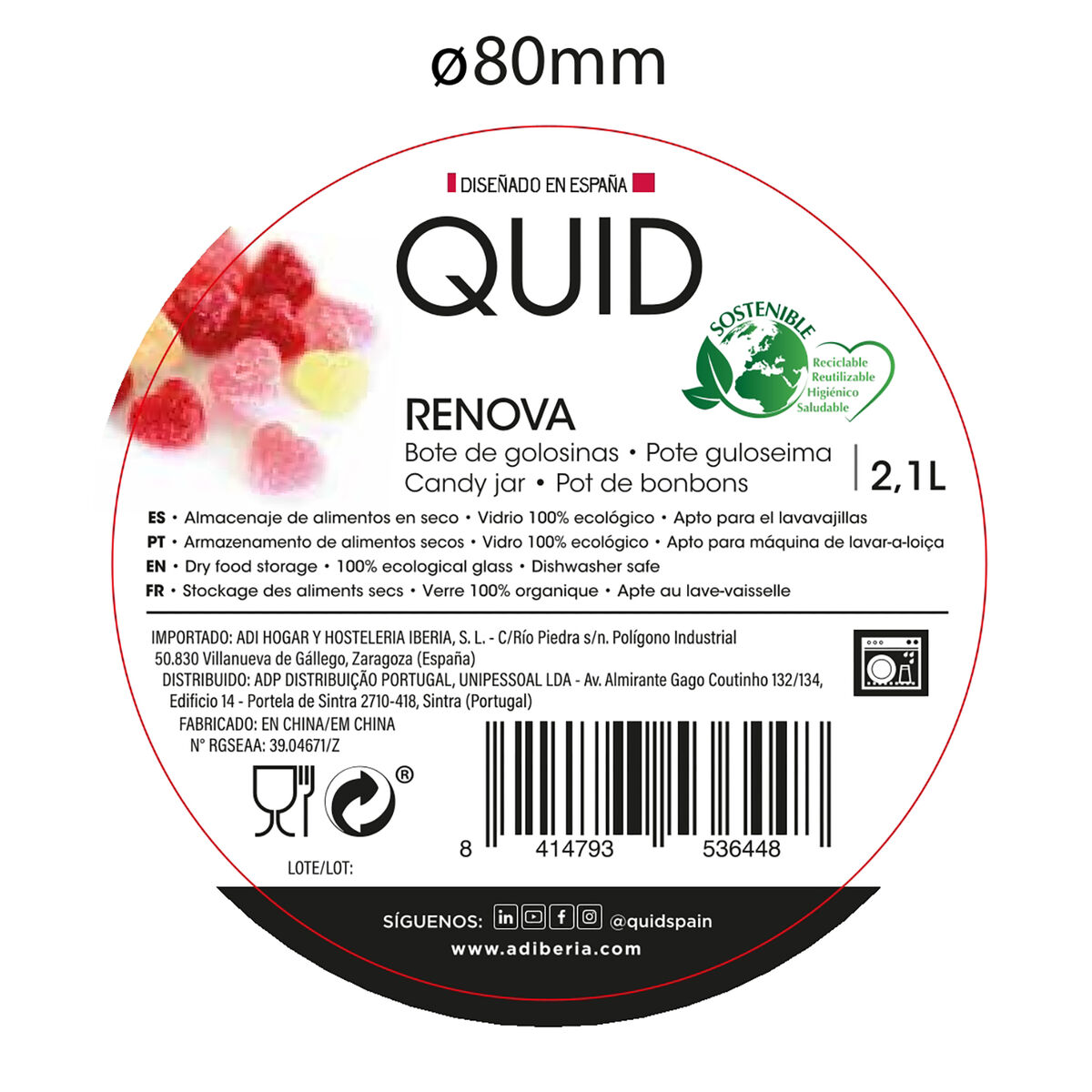 Tin Quid Renova Transparent Glass 2,1 L