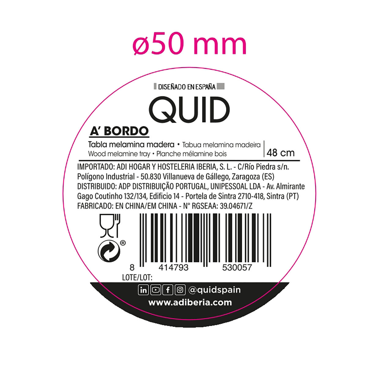 Cutting board Quid A’bordo Brown Plastic