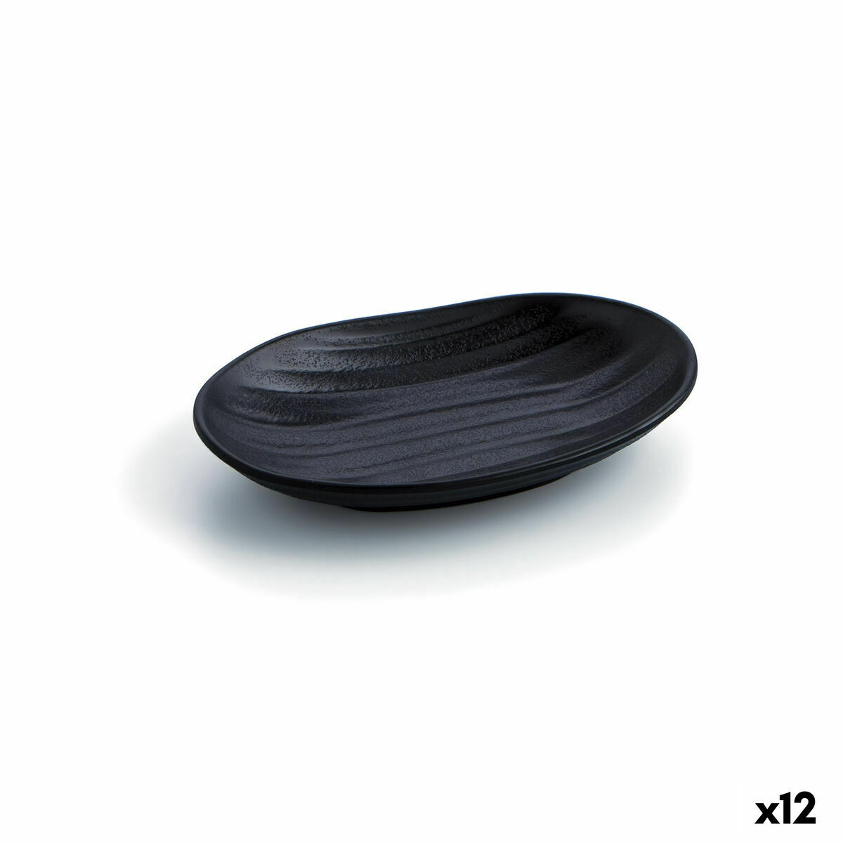 Snack tray Quid A’bordo Black Plastic  18 cm (12 Units) (Pack 12x)