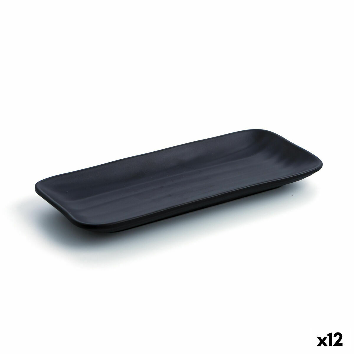 Snack tray Quid A’bordo Black Plastic  28 cm (12 Units) (Pack 12x)