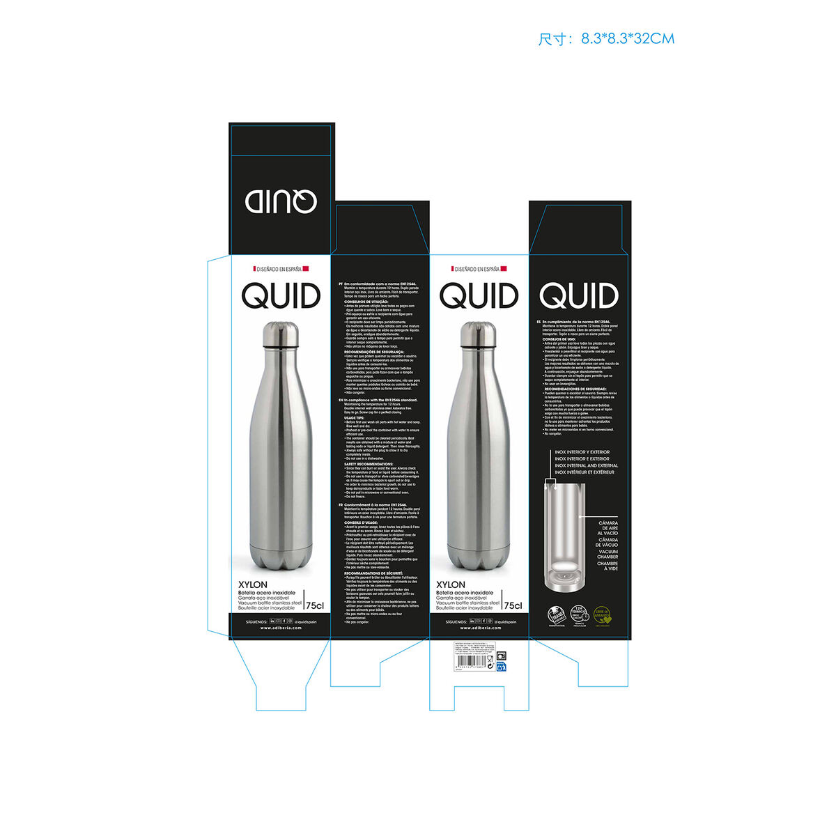 Thermal Bottle Quid Stainless steel 0,75 L