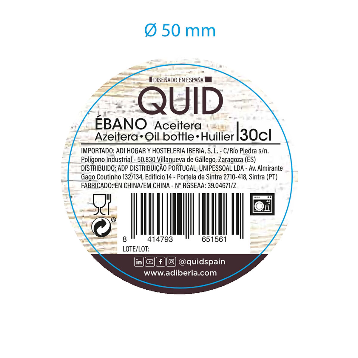 Cruet Quid Ebano Transparent Glass (300 ml)