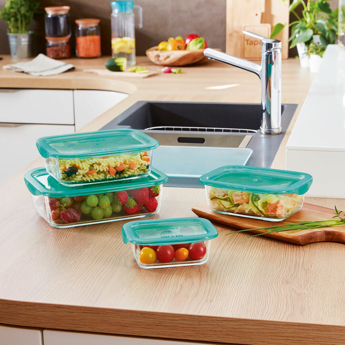 Set of lunch boxes Luminarc Keep’n Lagon Crystal Bicoloured (5 pcs)