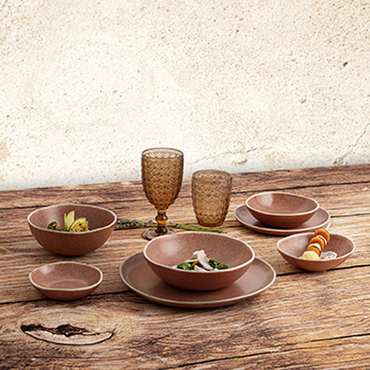 Snack Bowl Bidasoa Gio Brown Ceramic 15 x 4 cm (6 Units)