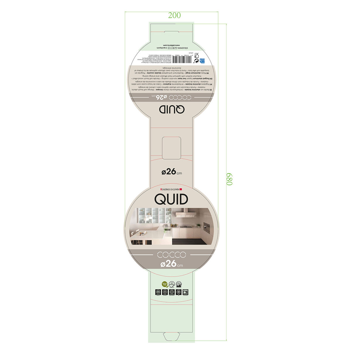 Non-stick frying pan Quid Cocco Toughened aluminium 26 cm