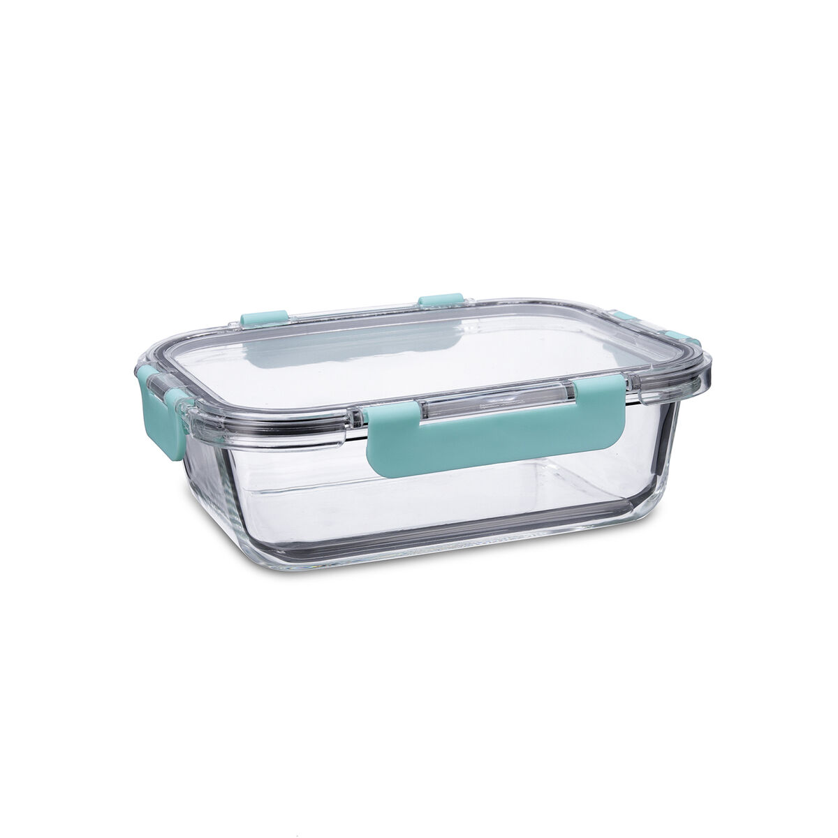 Hermetic Lunch Box Quid Purity Rectangular 1,04 L Transparent Glass (6 Units)