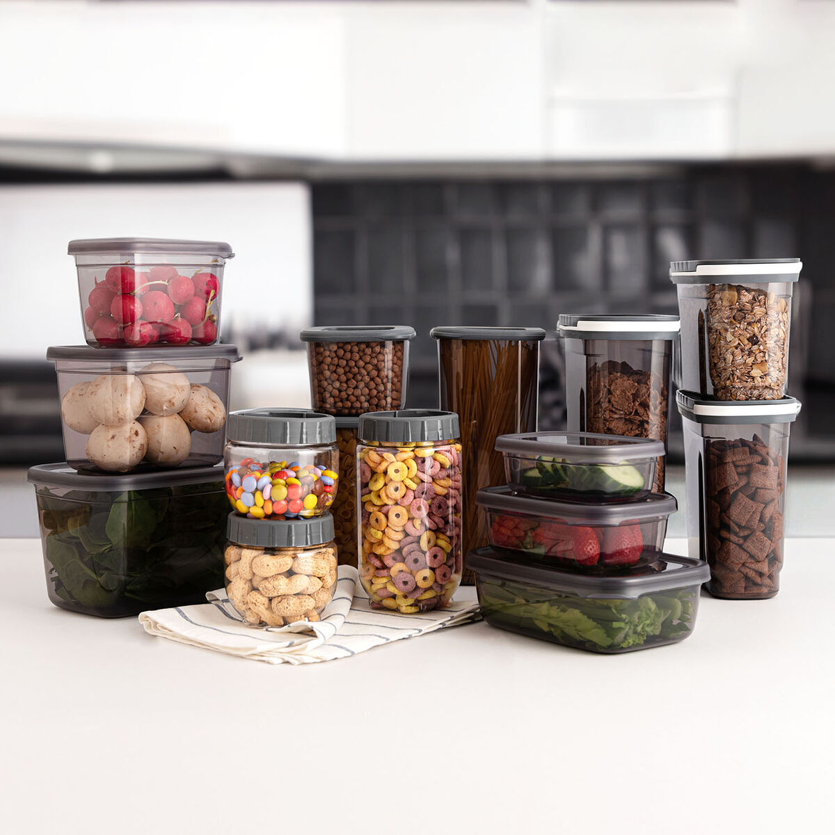 Food Preservation Container Quid City Grey 1,2 L With lid (12 Units)