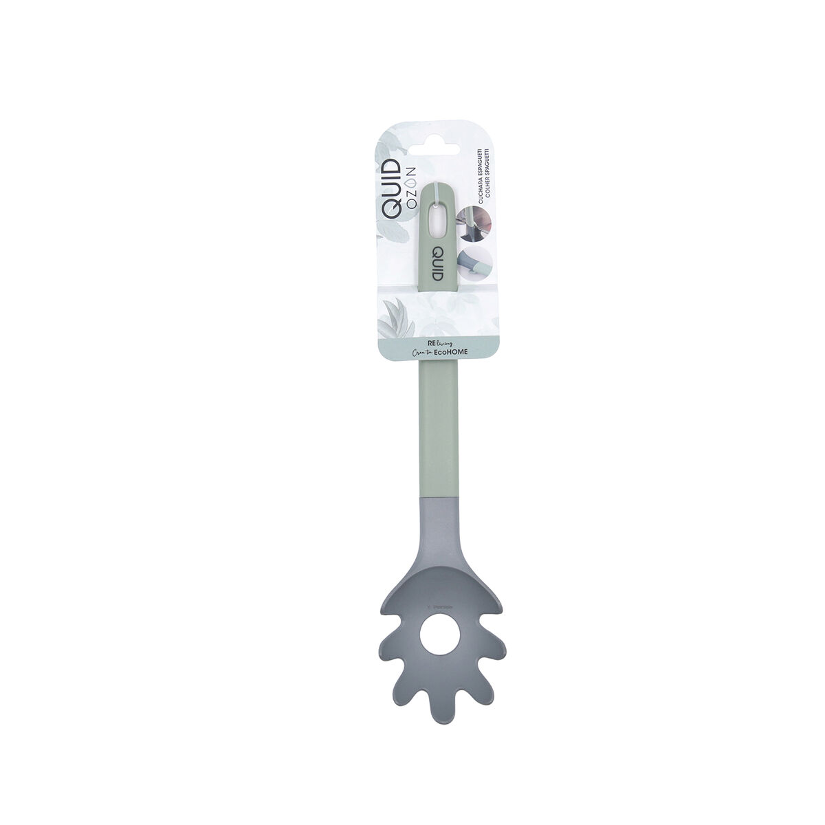 Pasta Spoon Quid Ozon Green Plastic 32 cm (12 Units)