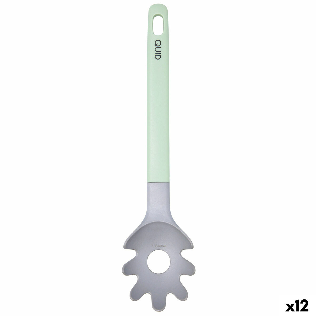 Pasta Spoon Quid Ozon Green Plastic 32 cm (12 Units)
