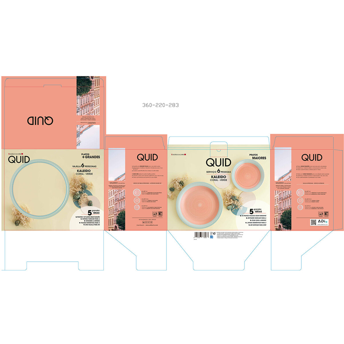 Tableware Quid Kaleido Ceramic 18 Pieces