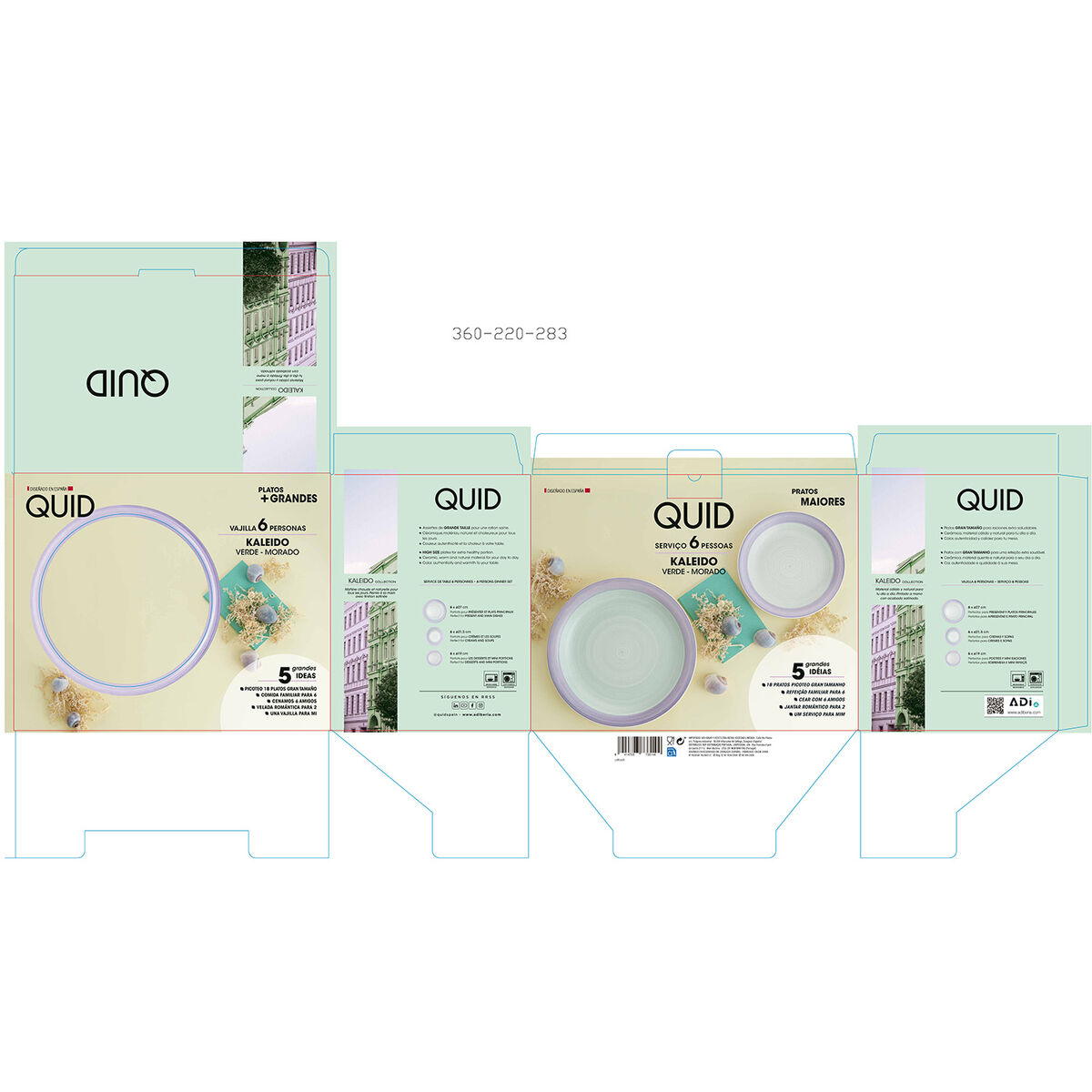 Tableware Quid Kaleido Ceramic 18 Pieces