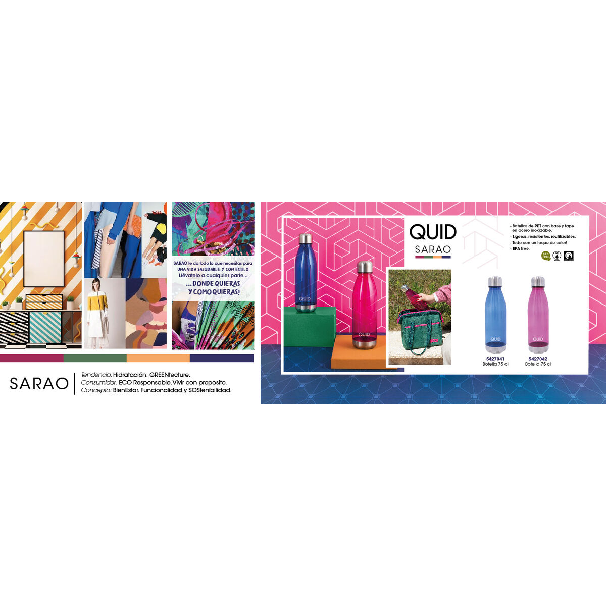 Water bottle Quid Sarao Blue Plastic 750 ml (24 Units)