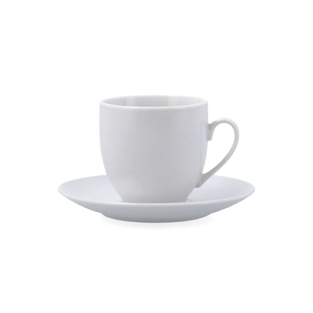 Cup with Plate Quid New Renova White Ceramic 200 ml (6 Units)