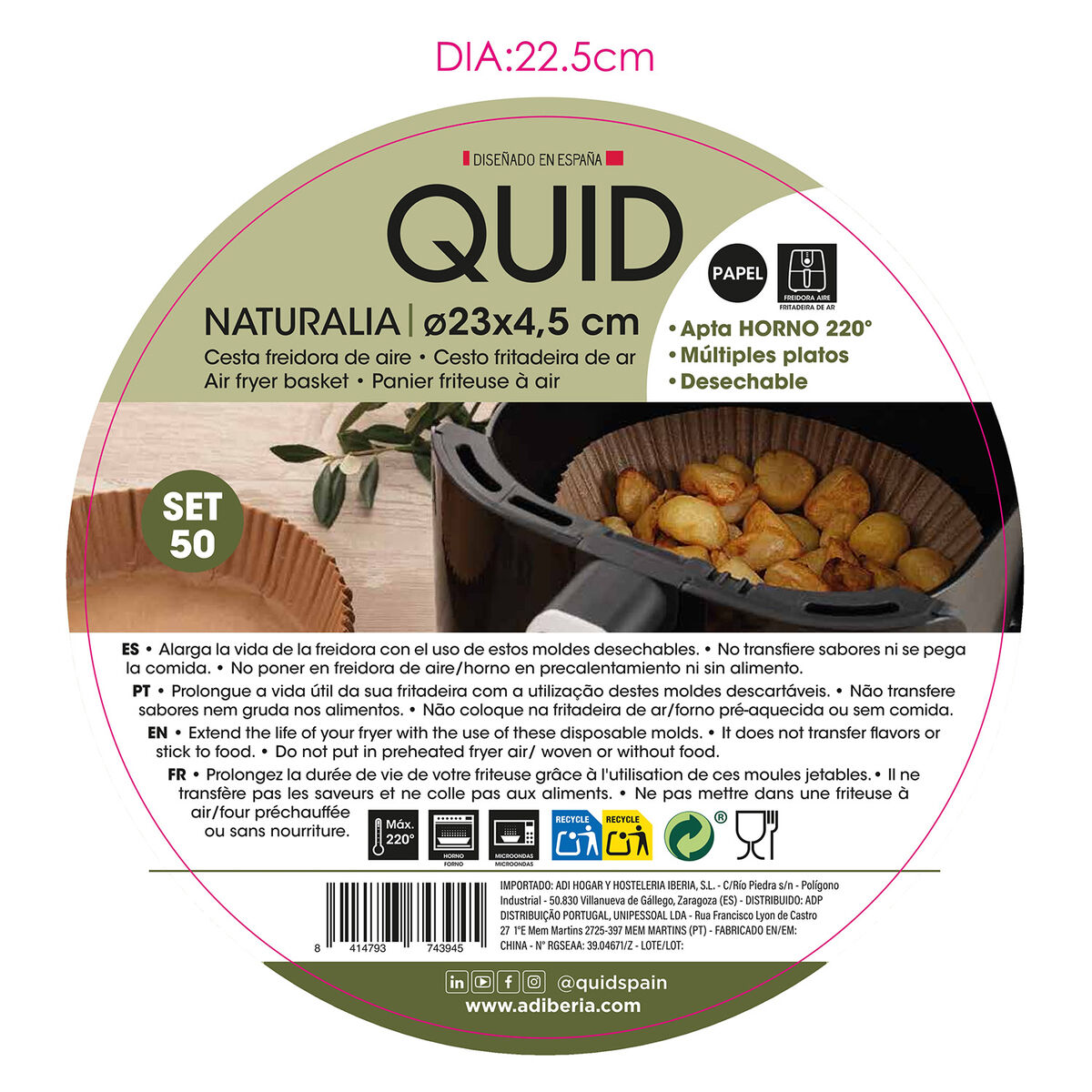 Set of Food Trays Quid Naturalia Brown 4,5 x 23 cm 50 Units