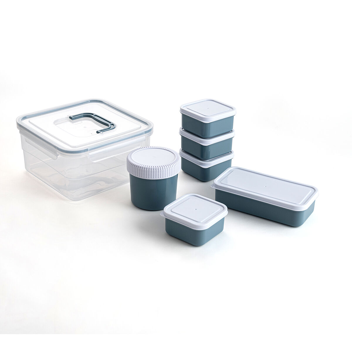 Set of Stackable Hermetically-sealed Kitchen Containers Quid Minimal 7 Pieces