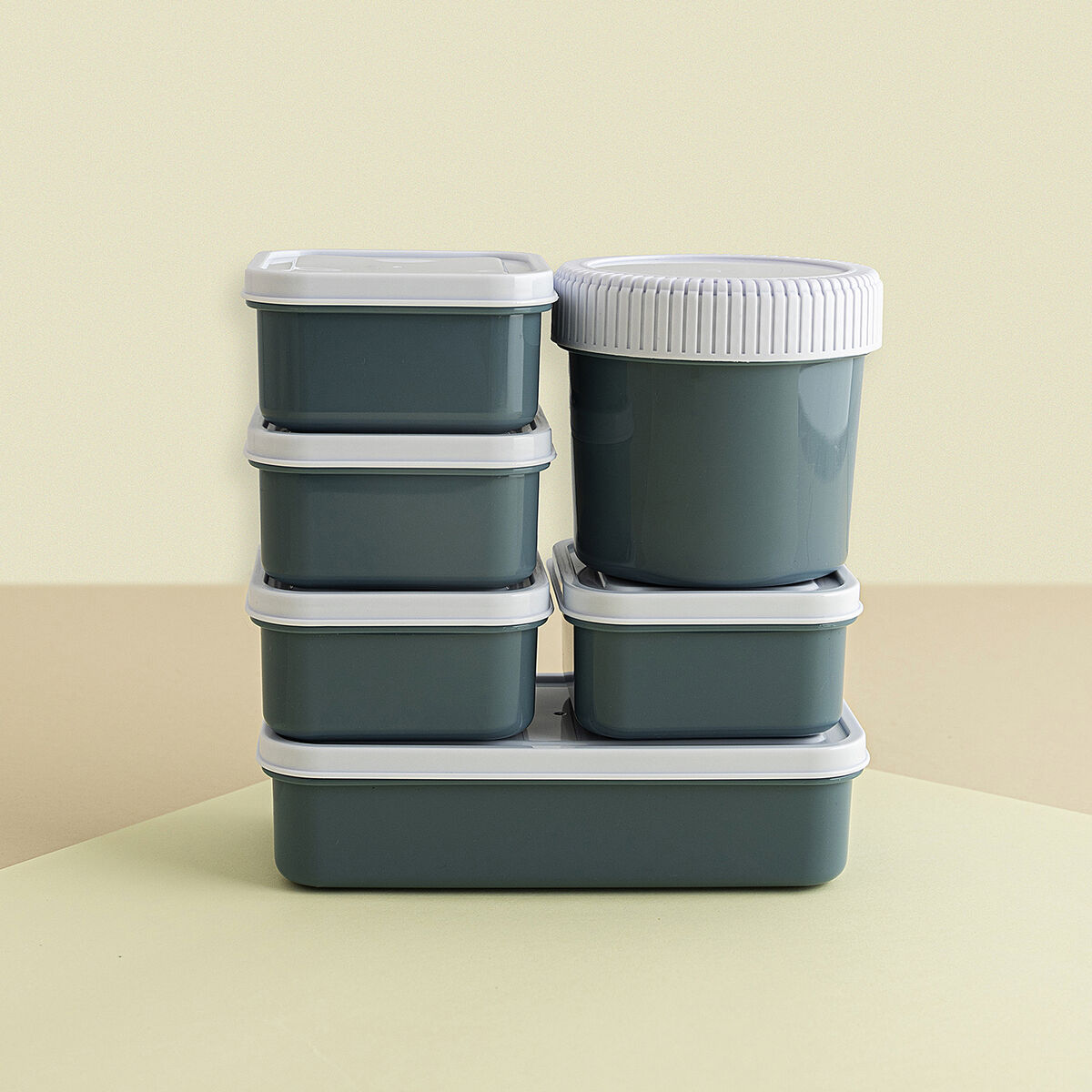 Set of Stackable Hermetically-sealed Kitchen Containers Quid Minimal 7 Pieces