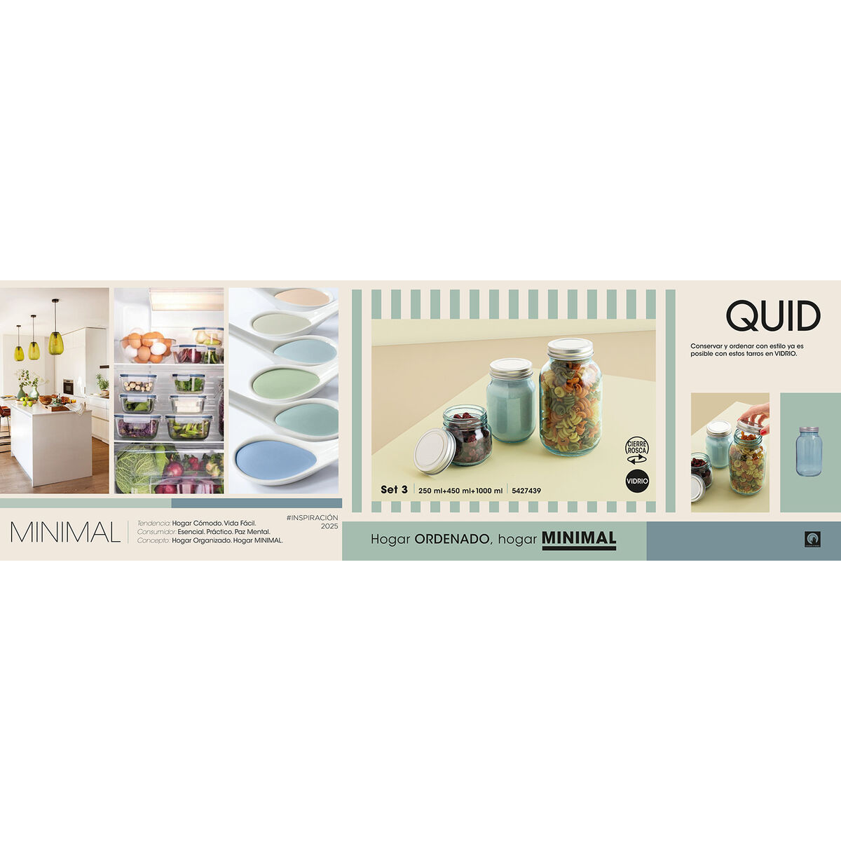 Tubs Quid Minimal Beige 100 ml 250 ml 450 ml 3 Pieces