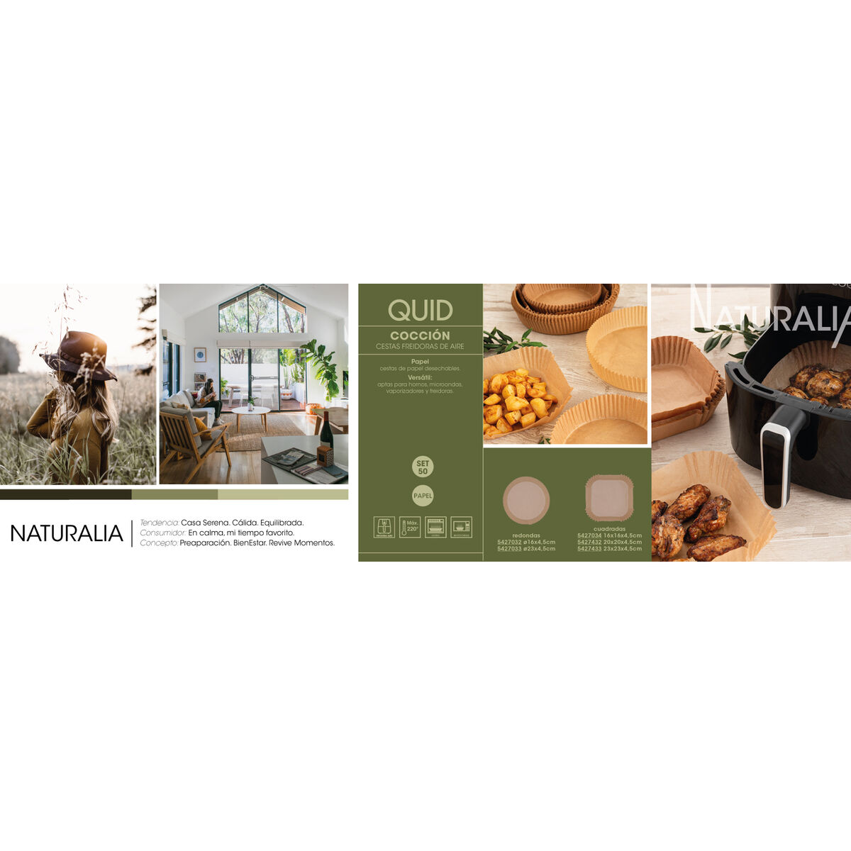 Air Fryer Basket Quid Naturalia Paper 20 x 4,5 cm 50 Units