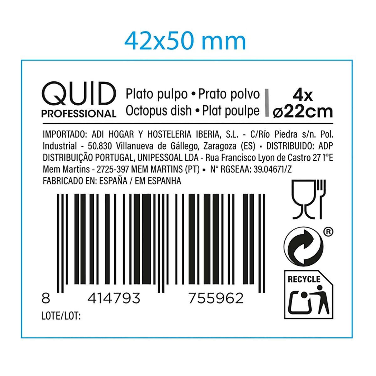 Snack tray Quid Professional Pulpo Beige 22 cm 4 Units