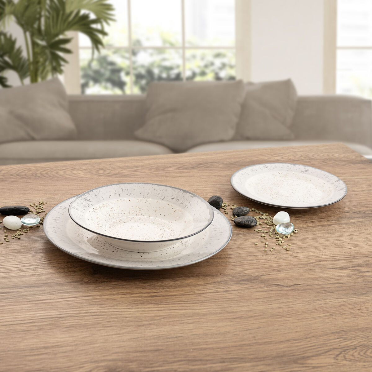 Tableware Quid Faro White Ceramic 18 Pieces