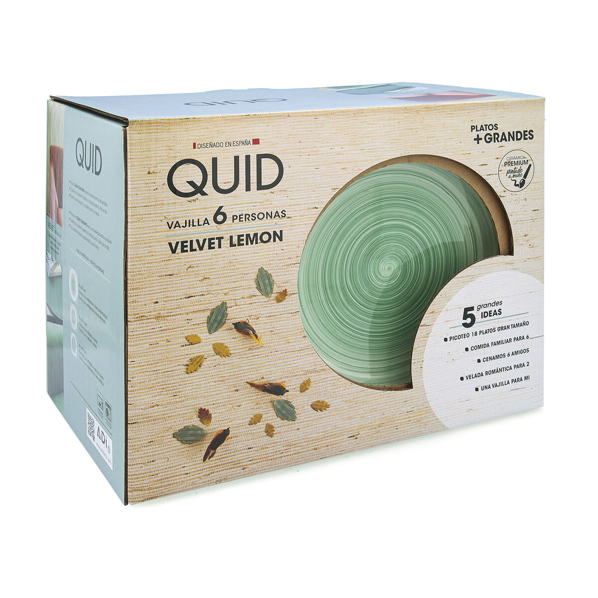 Tableware Quid Velvet Green Ceramic 18 Pieces