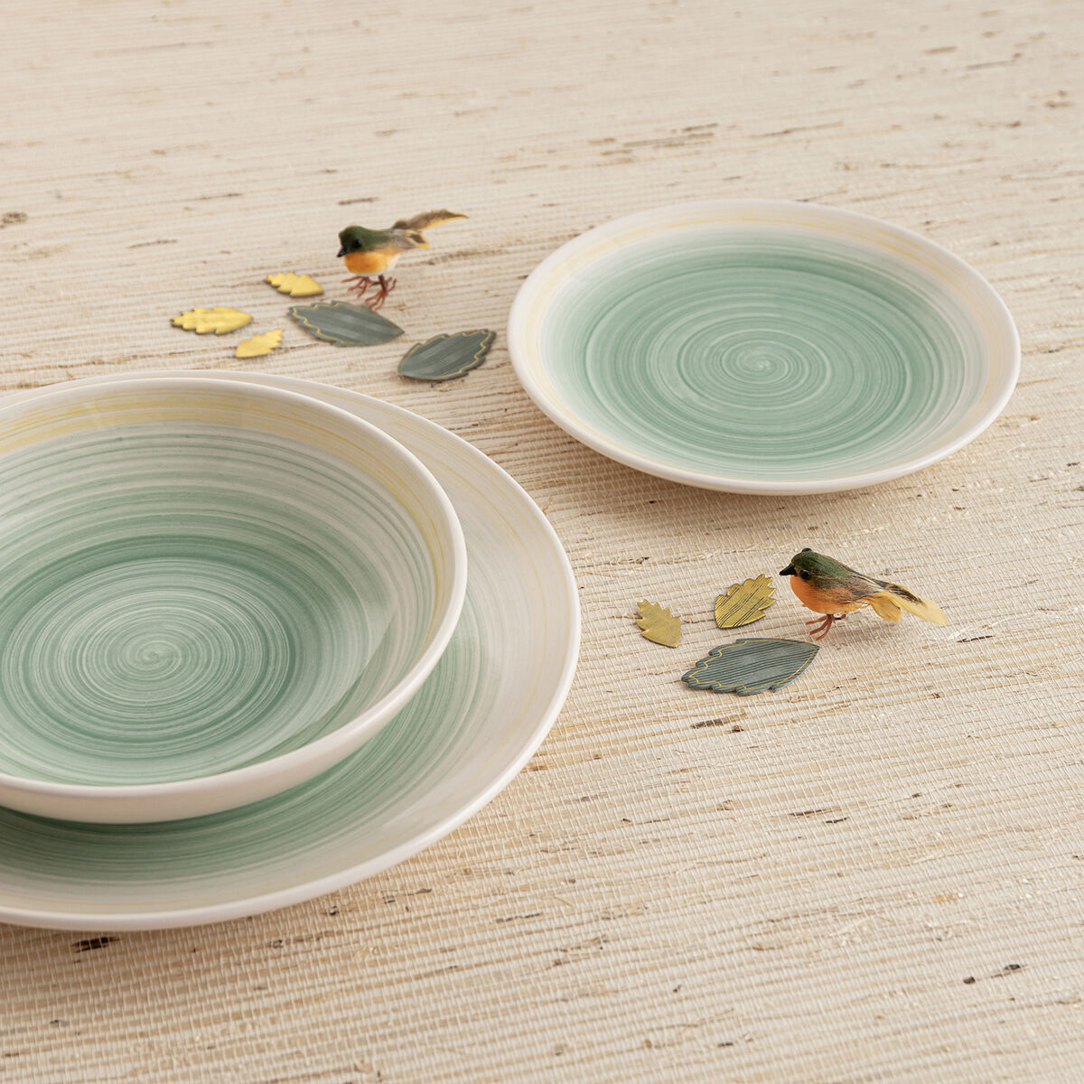 Tableware Quid Velvet Green Ceramic 18 Pieces
