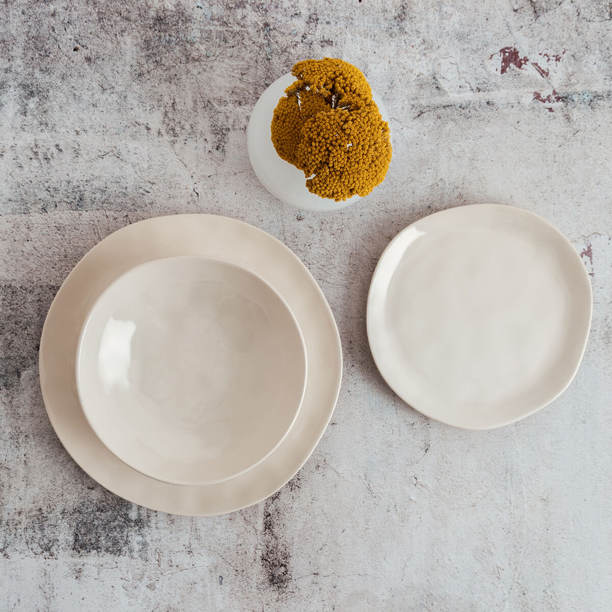 Dessert dish Bidasoa Cosmos White Ceramic  20 cm (12 Units)