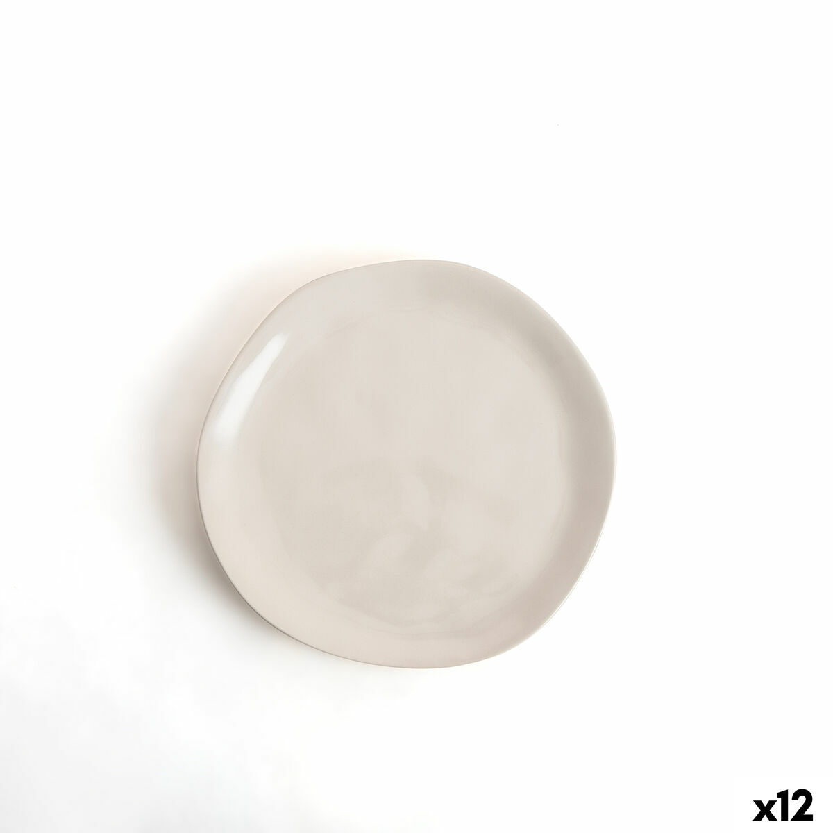 Dessert dish Bidasoa Cosmos White Ceramic  20 cm (12 Units)