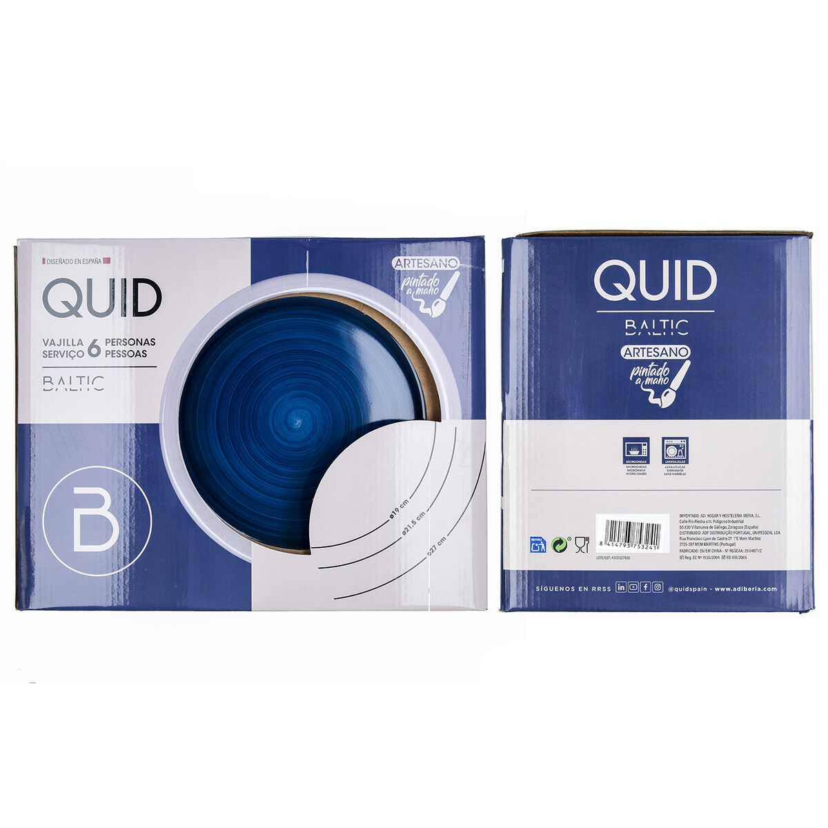 Tableware Quid Baltic Blue Ceramic 18 Pieces