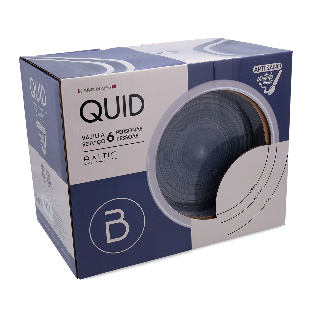 Tableware Quid Baltic Grey Ceramic 18 Pieces