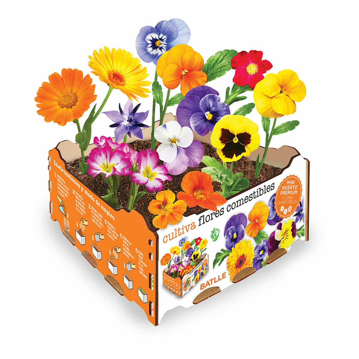 Cultivation Set Batlle Flowers Edible 19 x 19 x 10 cm Cultivation Set Batlle Flowers Edible 19 x 19 x 10 cm