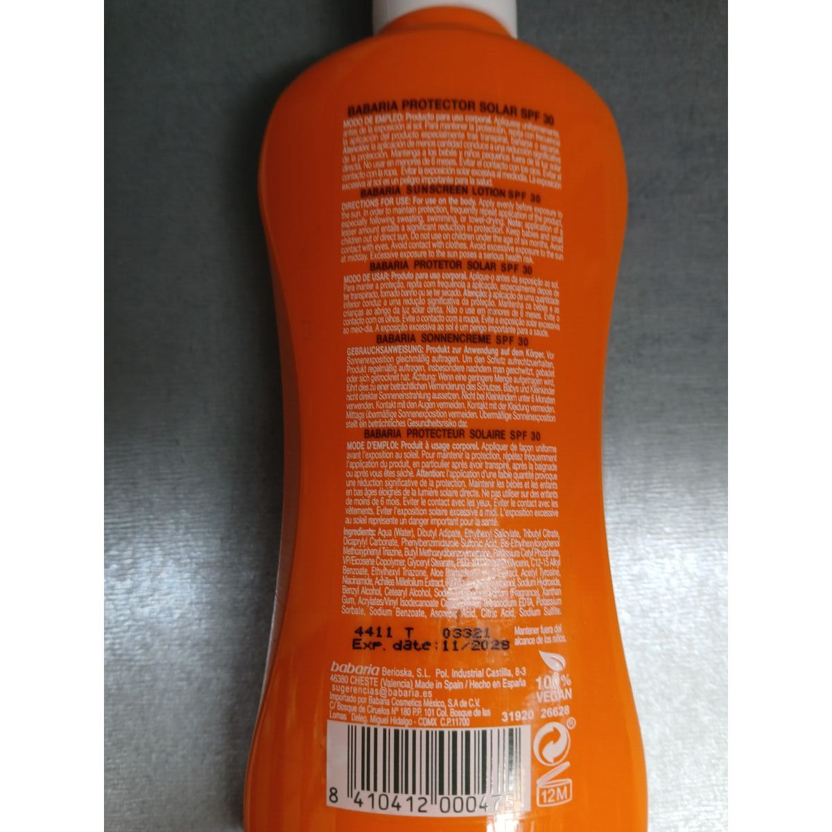 Sun Cream Babaria 200 ml 30